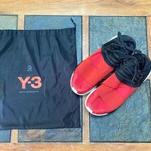 Y3 Qasa high Yohji Yamamoto sneakers red black adidas w/ dust bag men’s size 9